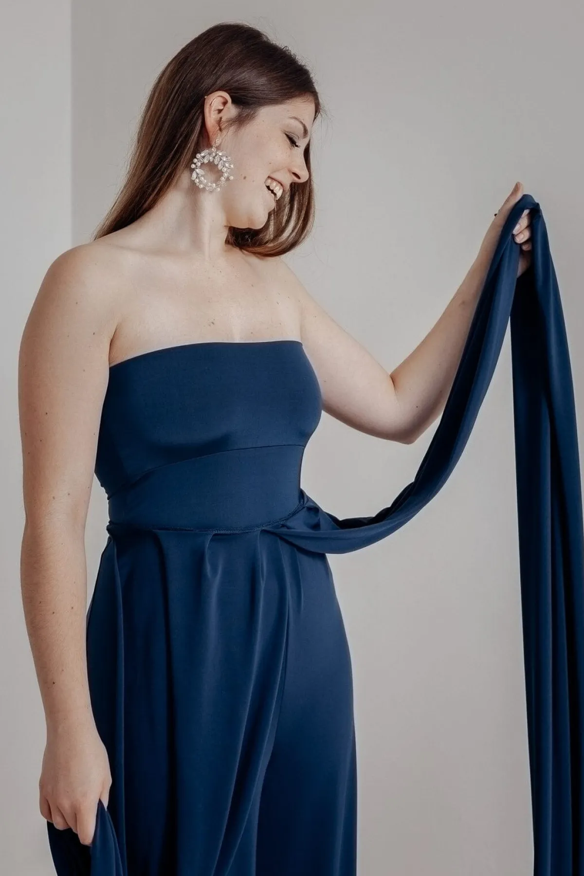 Dunkelblaues Unterziehtop – Long Jersey Bandeau Sapphire>twobirds Hot