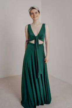 Dunkelgrünes Brautjungfernkleid – Reverse Gown Forest Green><noscript><img width=