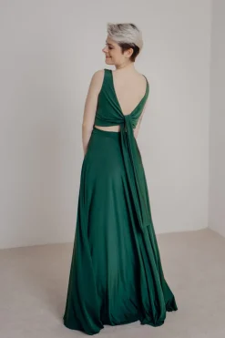 Dunkelgrünes Brautjungfernkleid – Reverse Gown Forest Green><noscript><img width=