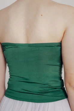 Dunkelgrünes Unterziehtop – Long Jersey Bandeau Forest Green><noscript><img width=