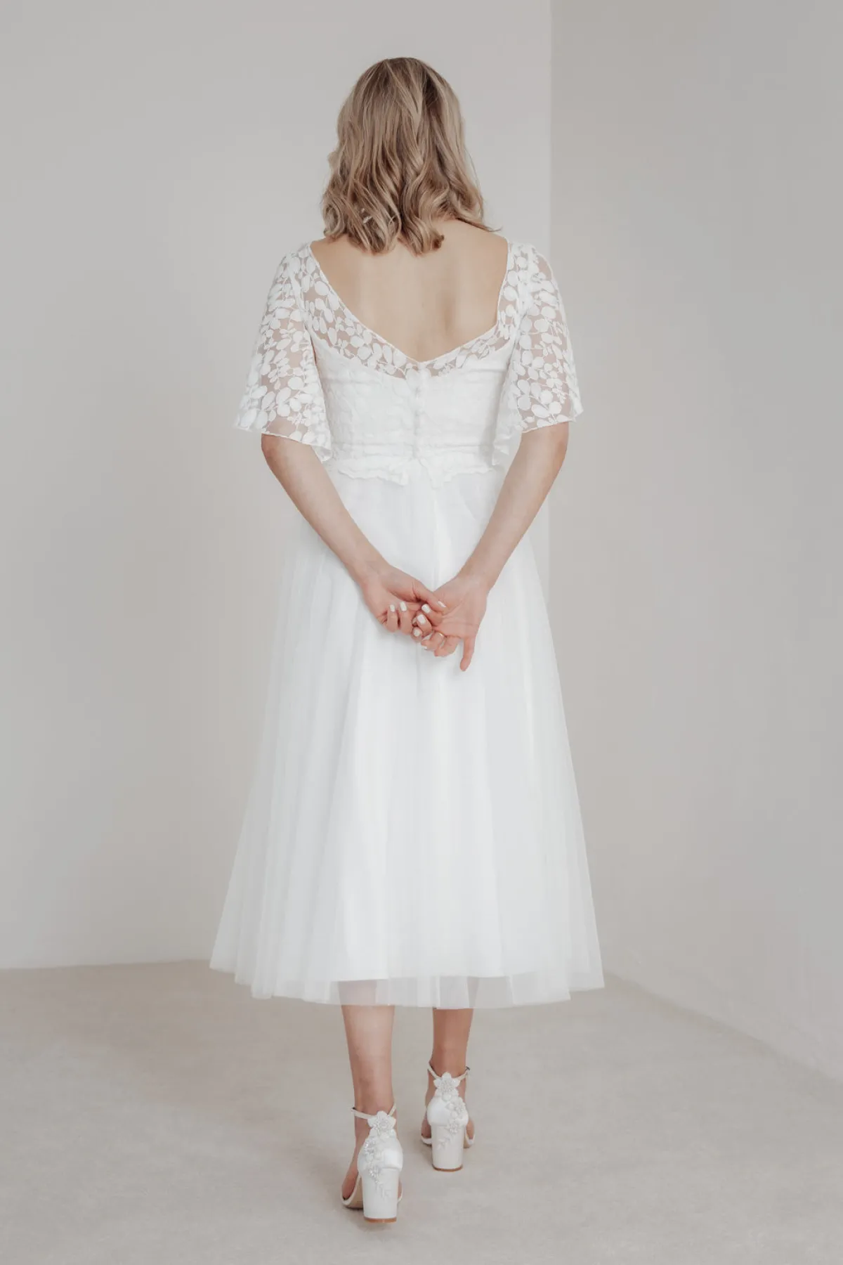 Elastischer Midi-Braut Rock in Ivory – Mailenn Eco>noni Outlet