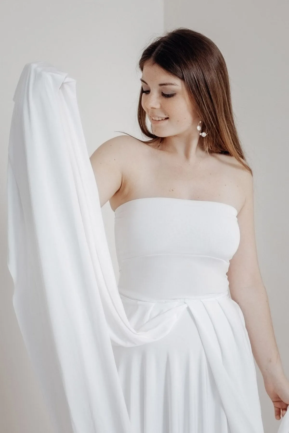 Elastisches Unterziehtop – Long Jersey Bandeau Ivory>twobirds Outlet