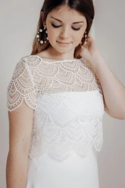 Elastisches Unterziehtop – Long Jersey Bandeau Ivory><noscript><img width=