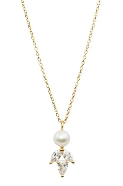 Elegante Braut Halskette mit Kristallen und Perle - Simply Delightful><noscript><img width=