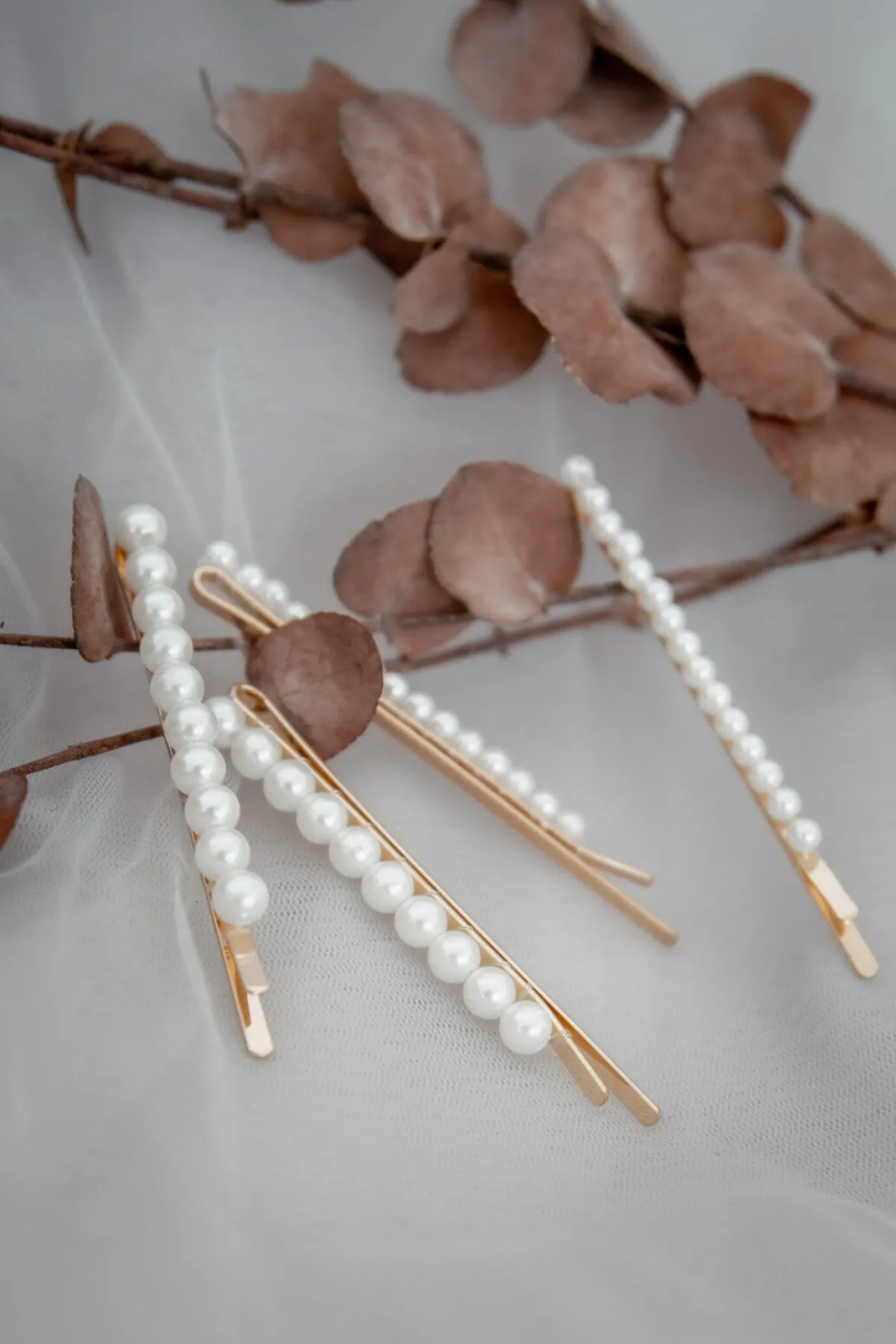 4-er Set Haarklemmen mit Kunstperlen | The>Perfect Bridal Company Outlet