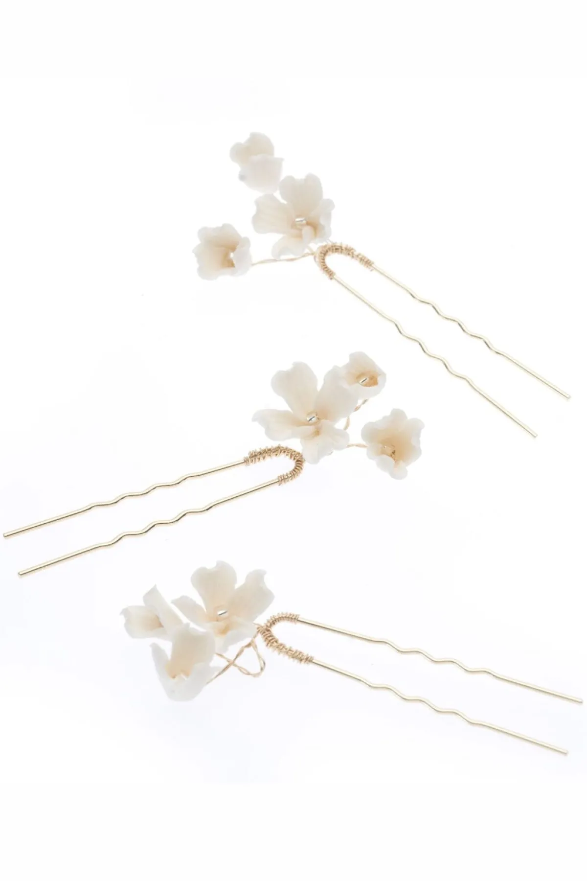 3-er Set Haarpins mit künstlichen Blüten>Poirier Sale