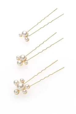 3-er Set Perlen-Haarpins><noscript><img width=