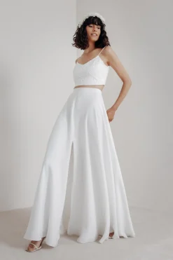 Extra kurzes Braut Top aus Vintage-Spitze – Niah Cropped><noscript><img width=