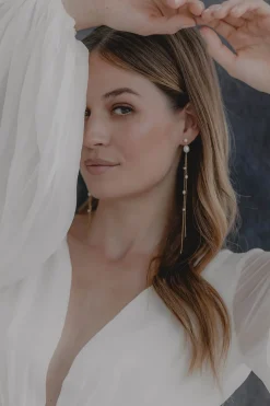 Extra-lange Perlen-Ohrhänger – Gabriella>Juvelan Online