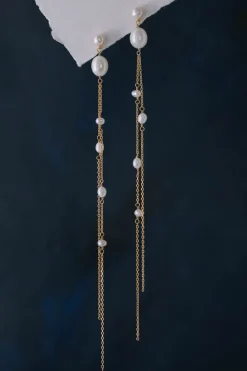 Extra-lange Perlen-Ohrhänger – Gabriella>Juvelan Online