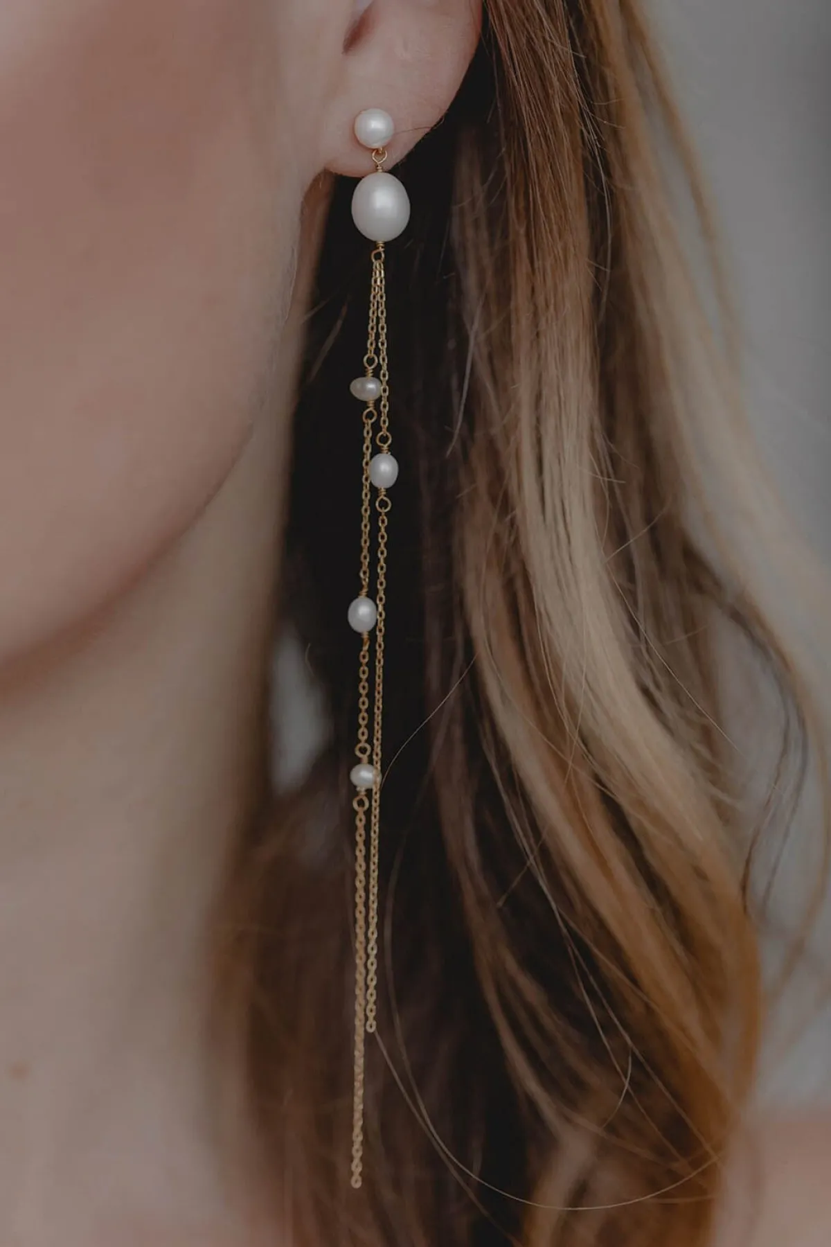 Extra-lange Perlen-Ohrhänger – Gabriella>Juvelan Online