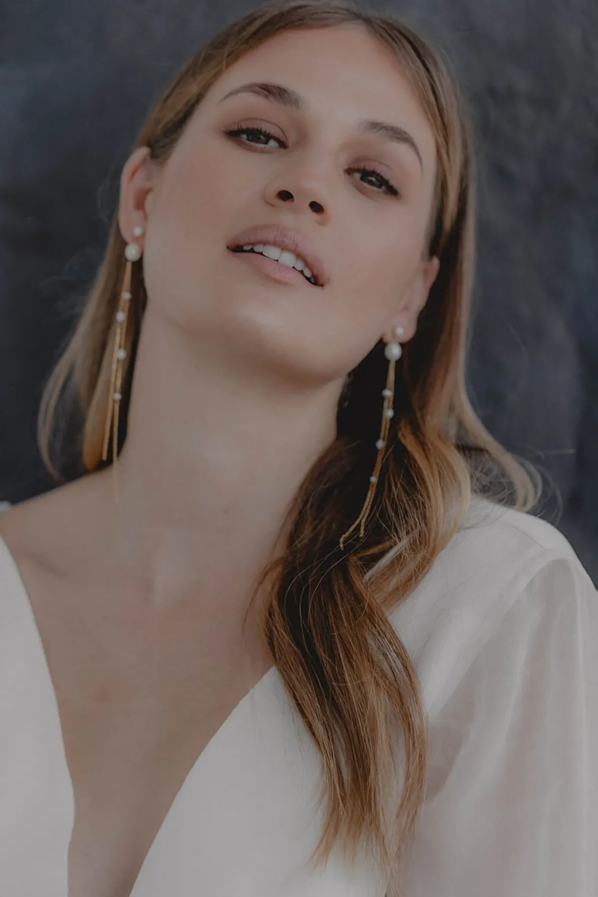 Extra-lange Perlen-Ohrhänger – Gabriella>Juvelan Online