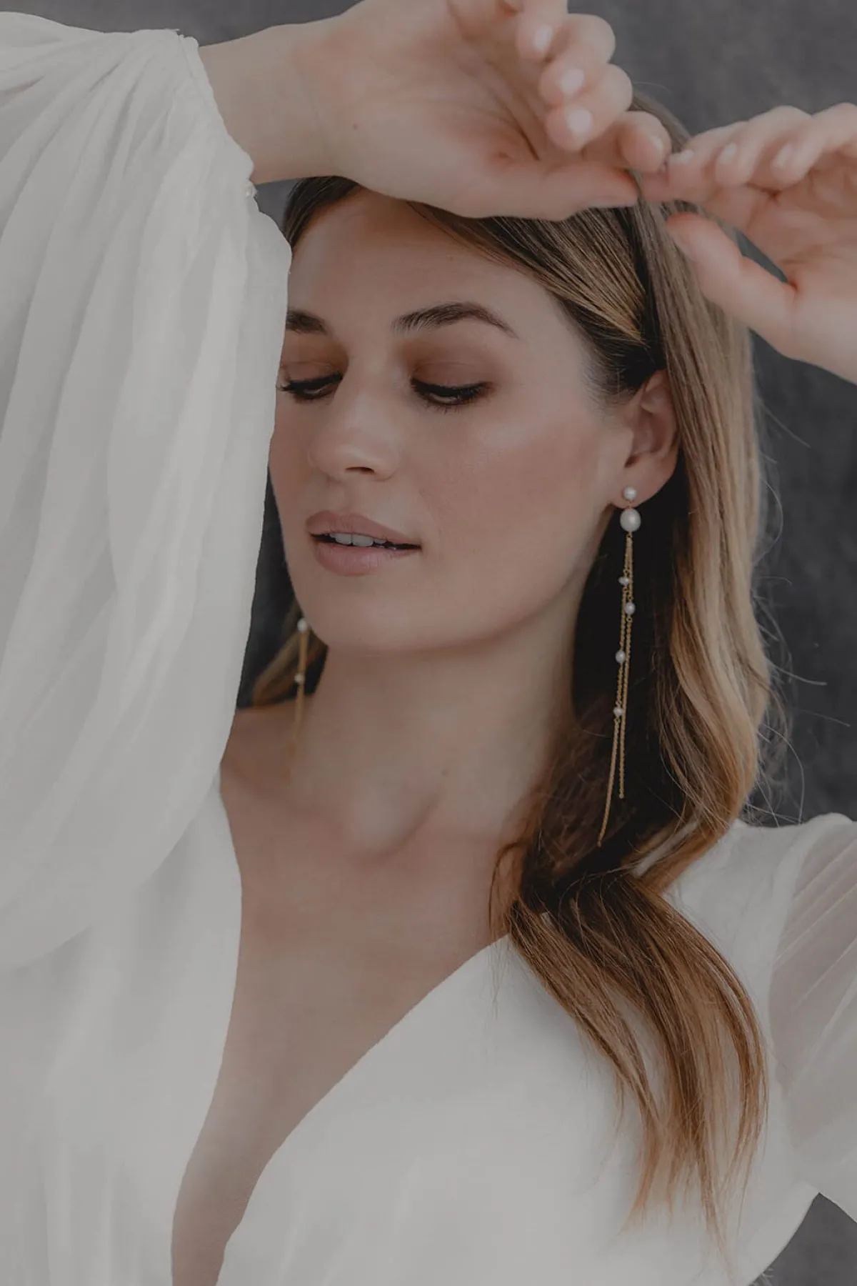 Extra-lange Perlen-Ohrhänger – Gabriella>Juvelan Online