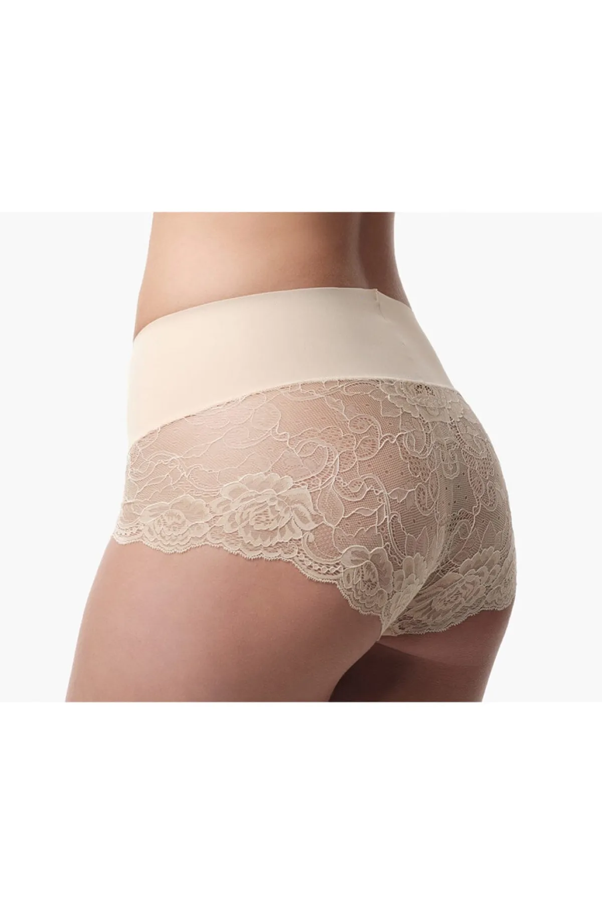 Figurformende Mid-Waist Spitzenshorts in Nude>Poirier Online