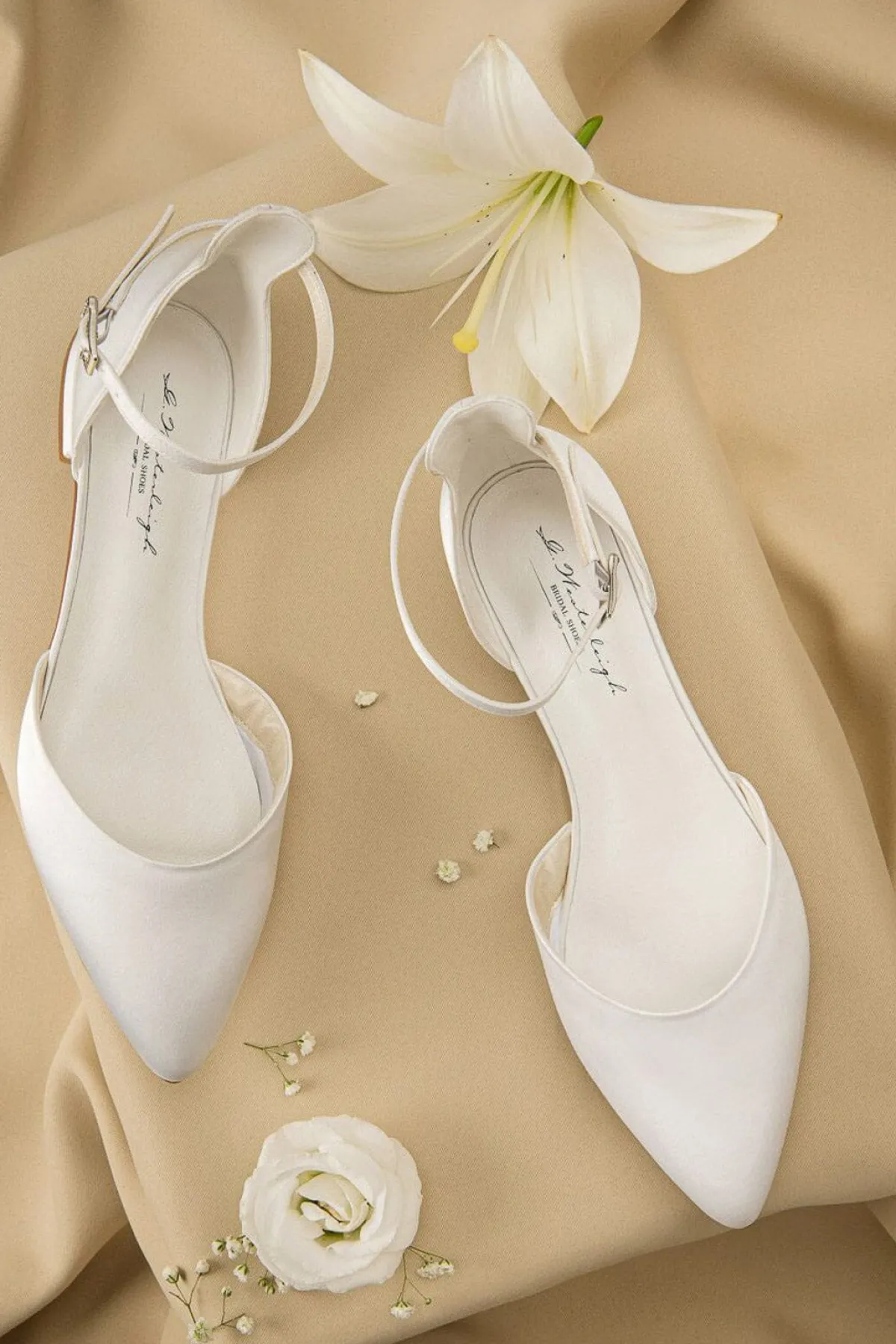 Flache Brautschuhe aus Satin – Ava Ivory Satin | G.Westerleigh>G. Westerleigh