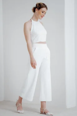 Flache Brautschuhe mit Spitze – Alicia Ivory Shoes><noscript><img width=