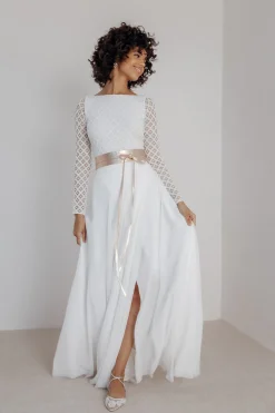 Flache Brautschuhe mit Spitze – Alicia Ivory Shoes><noscript><img width=