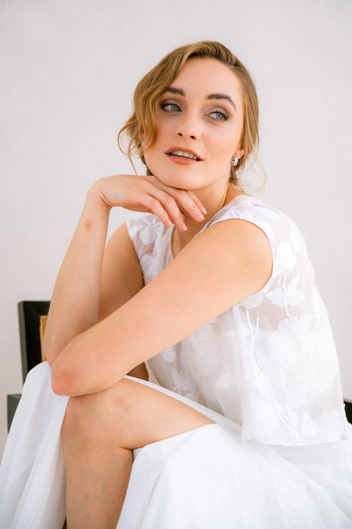 Gemustertes Braut Top aus Chiffon – Eniz>noni Outlet