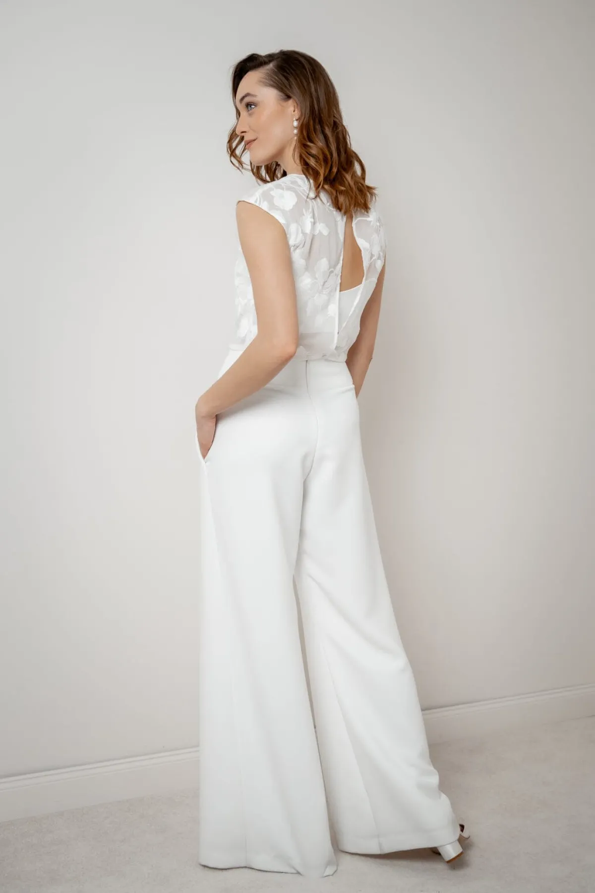 Gemustertes Braut Top aus Chiffon – Eniz>noni Outlet