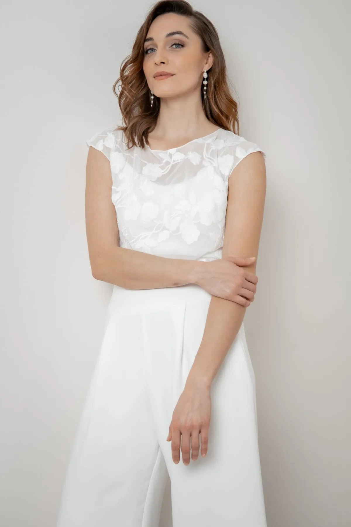 Gemustertes Braut Top aus Chiffon – Eniz>noni Outlet