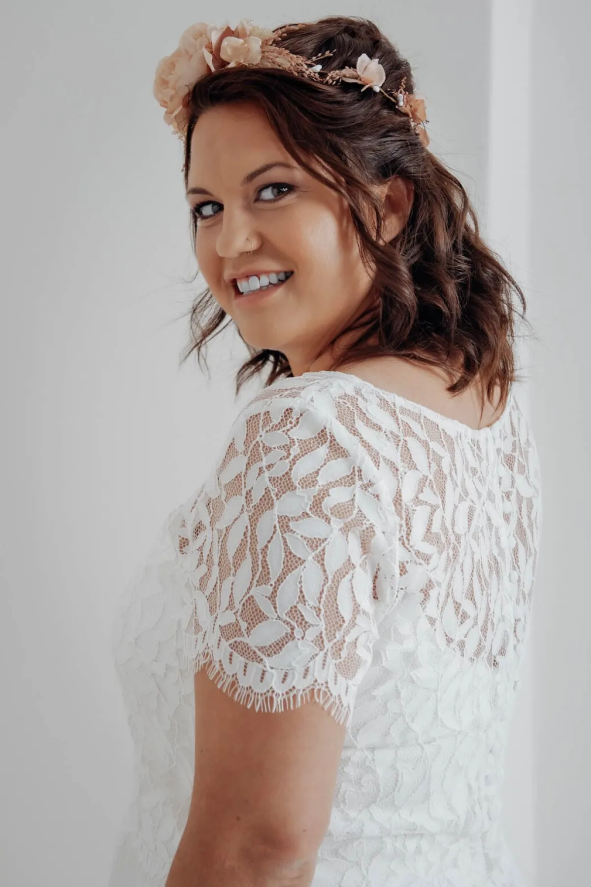 Glamouröser Blumenkranz in Rosatönen>Esperanza Discount