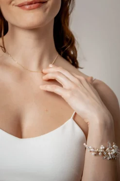 Goldfarbene Braut Halskette im Kugeldesign>Fräulein Maya Discount