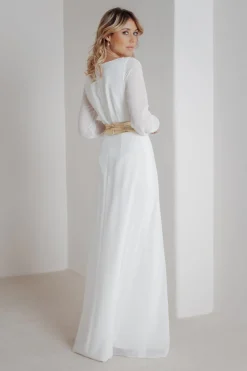 Goldfarbener Brautgürtel aus Leder – Marielle><noscript><img width=