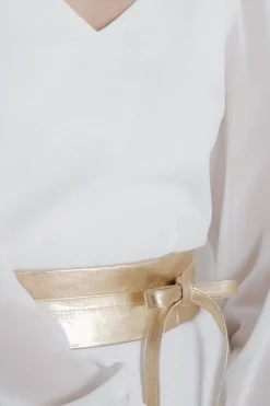 Goldfarbener Brautgürtel aus Leder – Marielle><noscript><img width=