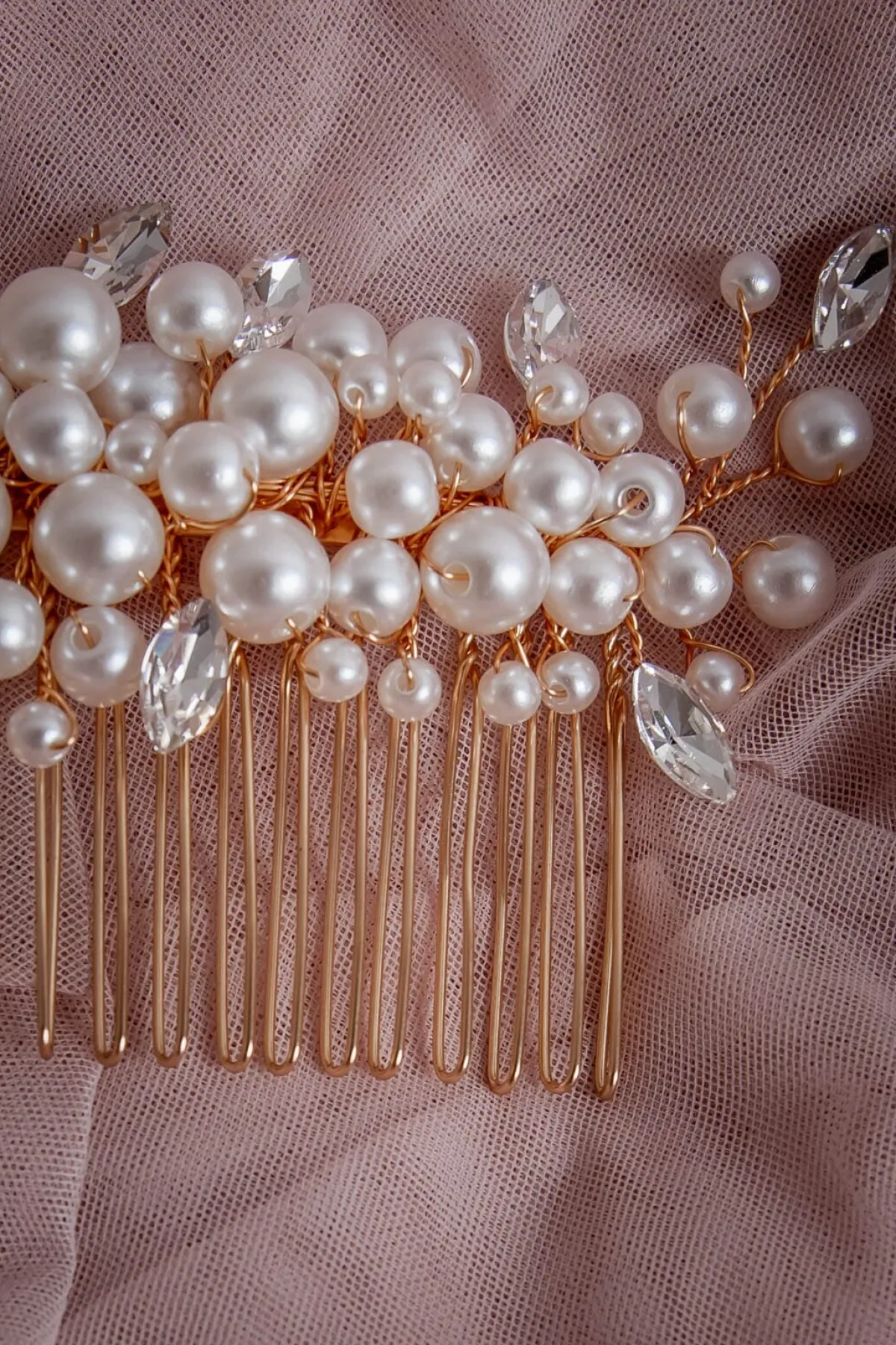 Großer Braut Haarkamm mit Perlenverzierung>Fräulein Maya Best