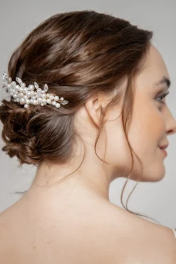 Großer Braut Haarkamm mit Perlenverzierung><noscript><img width=