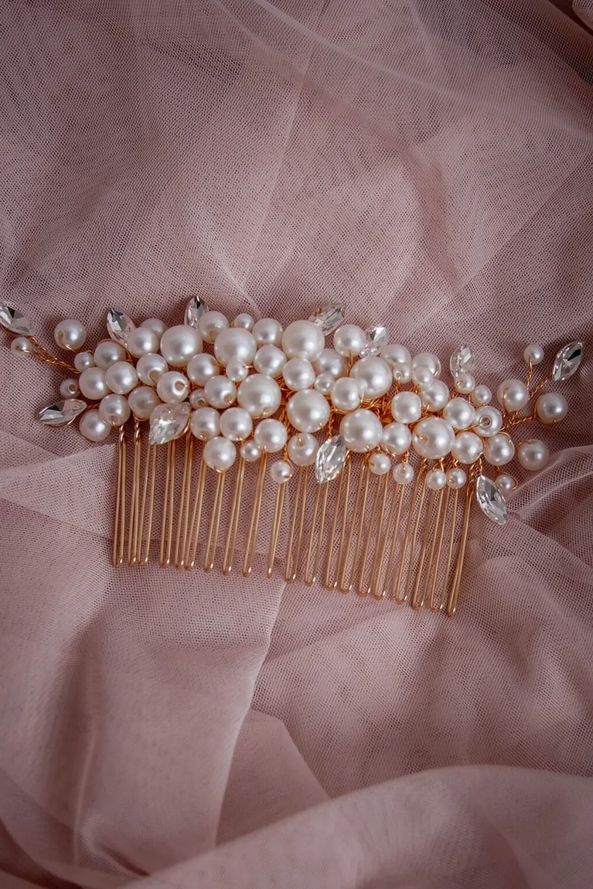 Großer Braut Haarkamm mit Perlenverzierung>Fräulein Maya Best