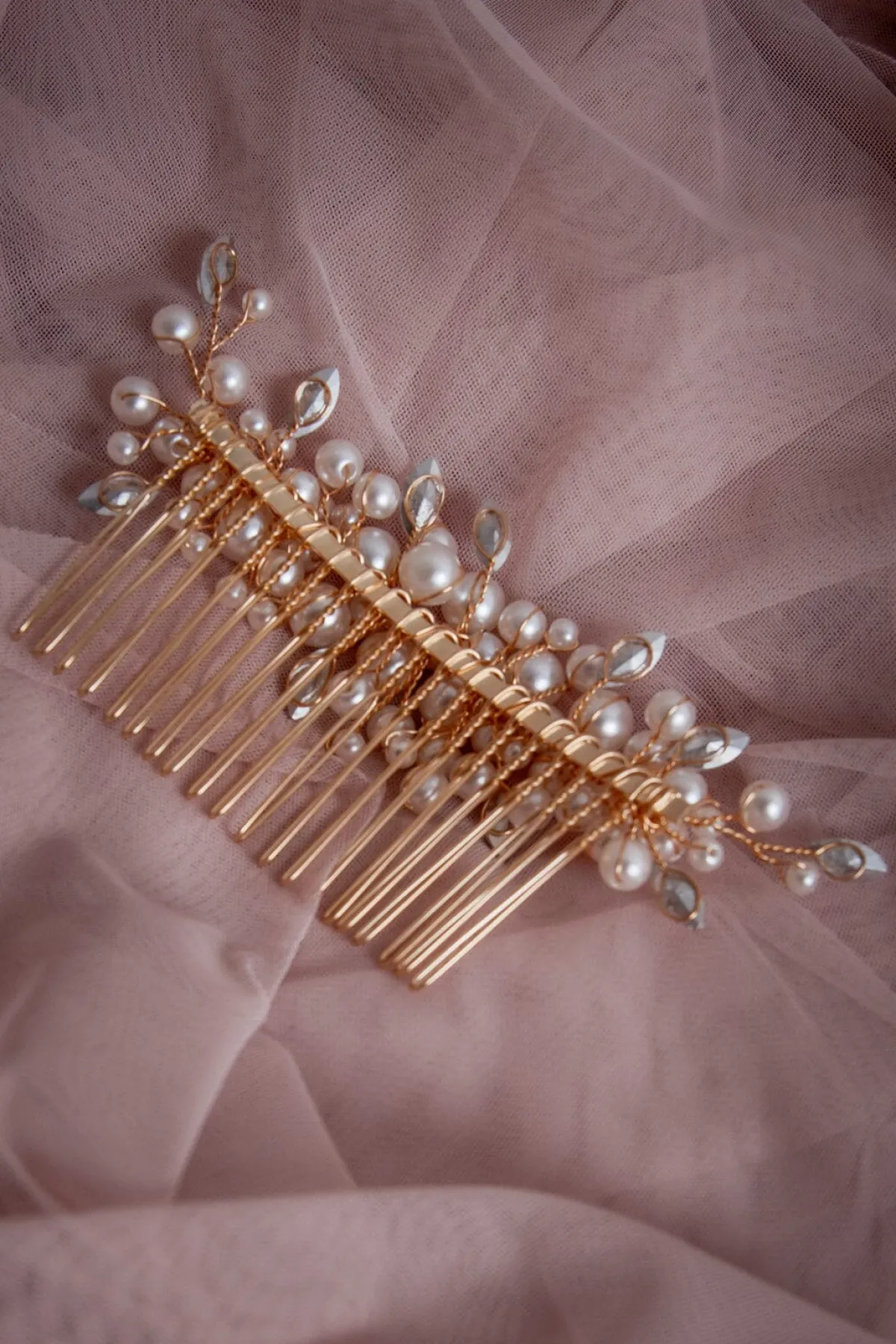 Großer Braut Haarkamm mit Perlenverzierung>Fräulein Maya Best