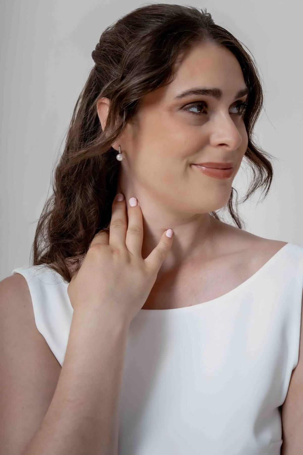 Kleine Ohrhänger mit Strass und Schmuckperle>Weise Discount