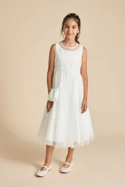 Kommunionkleid aus besticktem Tüll><noscript><img width=