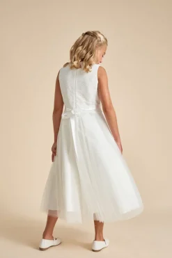 Kommunionkleid mit Glitzer und Blütenverzierung>Weise Outlet