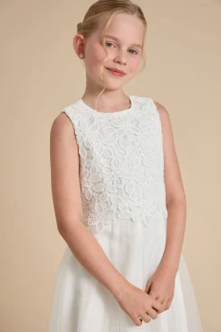 Kommunionkleid mit Tüll und Boho-Spitze>Weise Hot