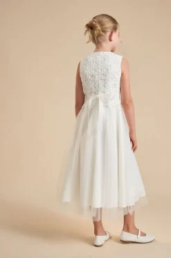 Kommunionkleid mit Tüll und Boho-Spitze><noscript><img width=