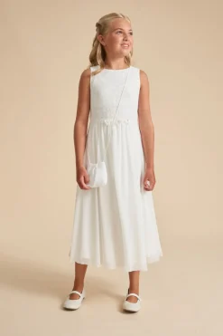 Kommuniontasche aus Satin mit großer Stoffblüte>Weise Sale