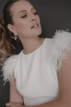 Kristallbesetzte Braut Ohrringe – Modernist><noscript><img width=