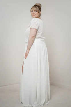 Kurzarm-Braut Top – Fanie Curvy><noscript><img width=