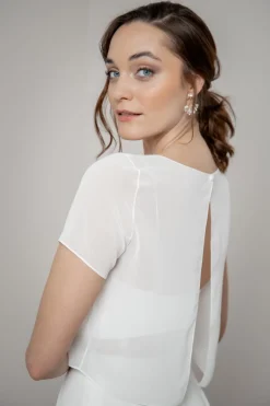 Kurzarm-Braut Top aus Chiffon – Lani>noni Online