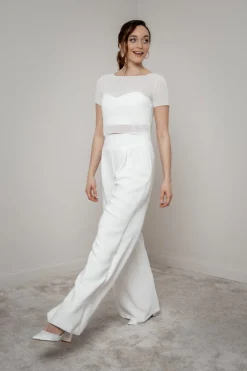 Kurzarm-Braut Top aus Chiffon – Lani><noscript><img width=