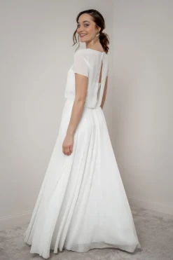 Kurzarm-Braut Top aus Chiffon – Lani><noscript><img width=