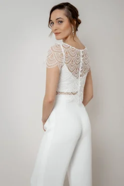 Kurzarm-Braut Top aus Vintage-Spitze – Niah>noni New