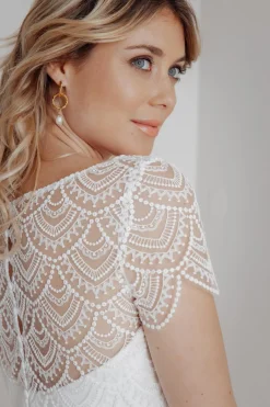 Kurzarm-Braut Top aus Vintage-Spitze – Niah><noscript><img width=