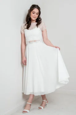 Kurzarm-Braut Top aus Vintage-Spitze – Niah><noscript><img width=