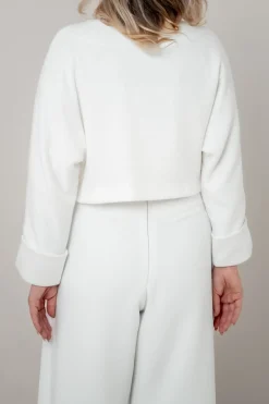 Kurze Braut Jacke aus Strickmix mit Kaschmir><noscript><img width=