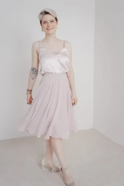 Kurzer Chiffonrock – Tulpa Rosé><noscript><img width=