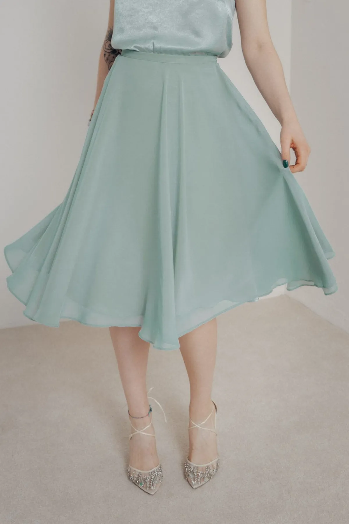 Kurzer Chiffonrock – Tulpa Mint>Sanna Lindström Sale