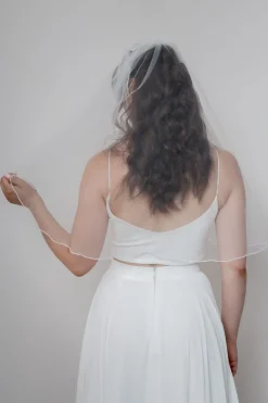 Kurzer Tüllschleier in Ivory><noscript><img width=